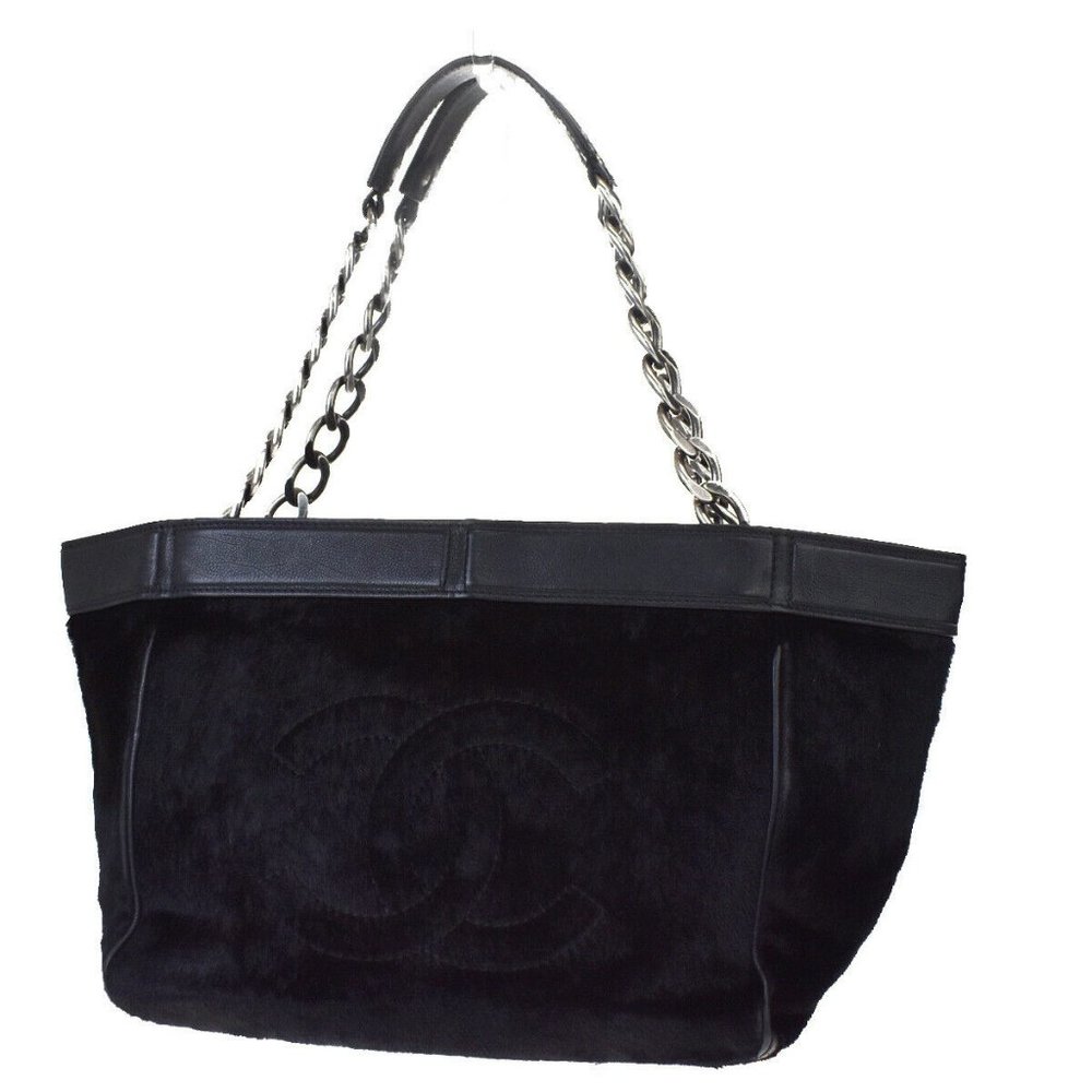 Authentic CHANEL CC Logo Chain Shoulder Bag Far